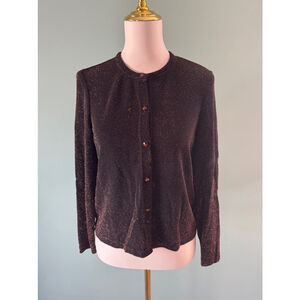 Women JS Collections Cardigan Size L Brown